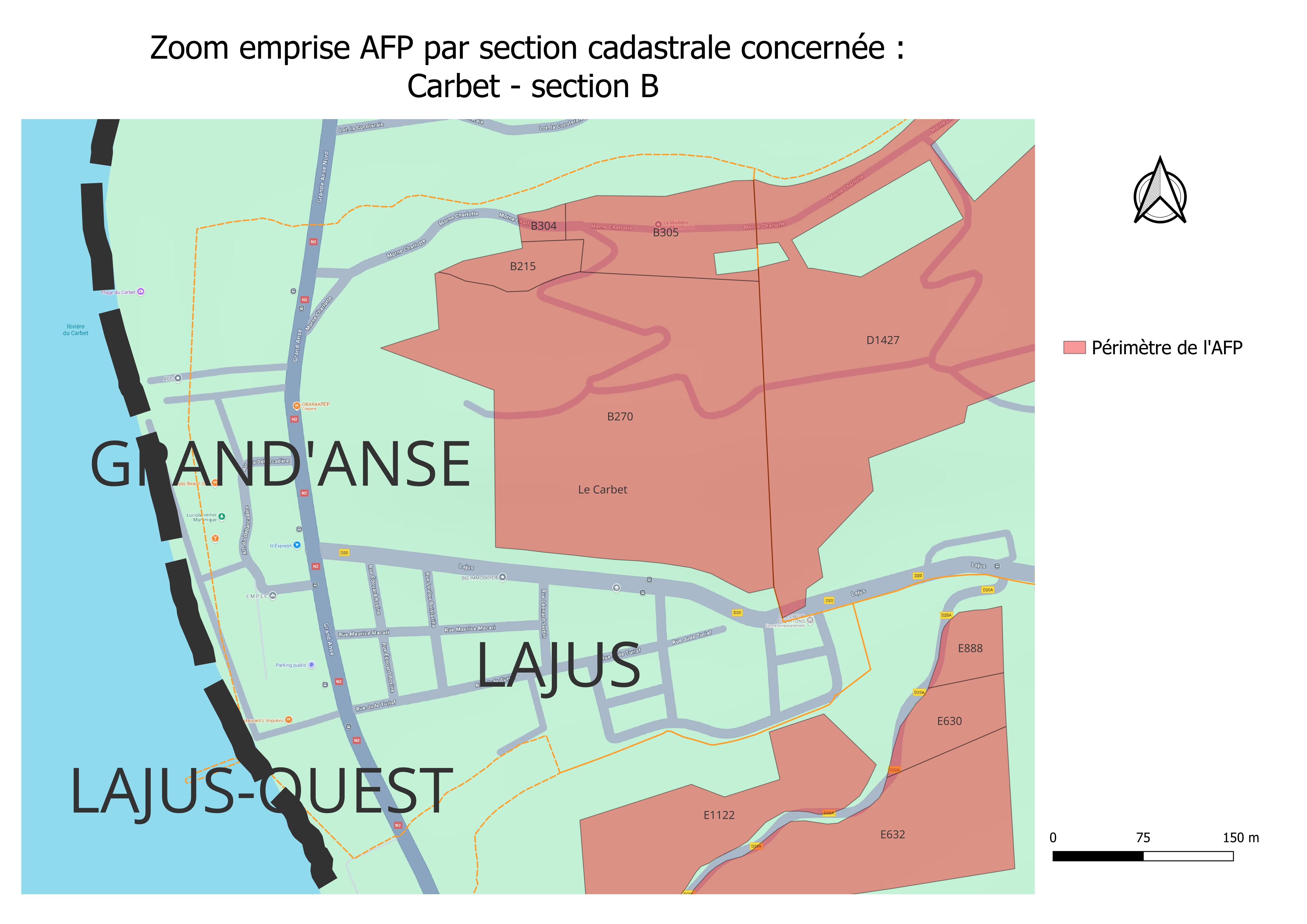 Zoom emprise AFP Carbet section B