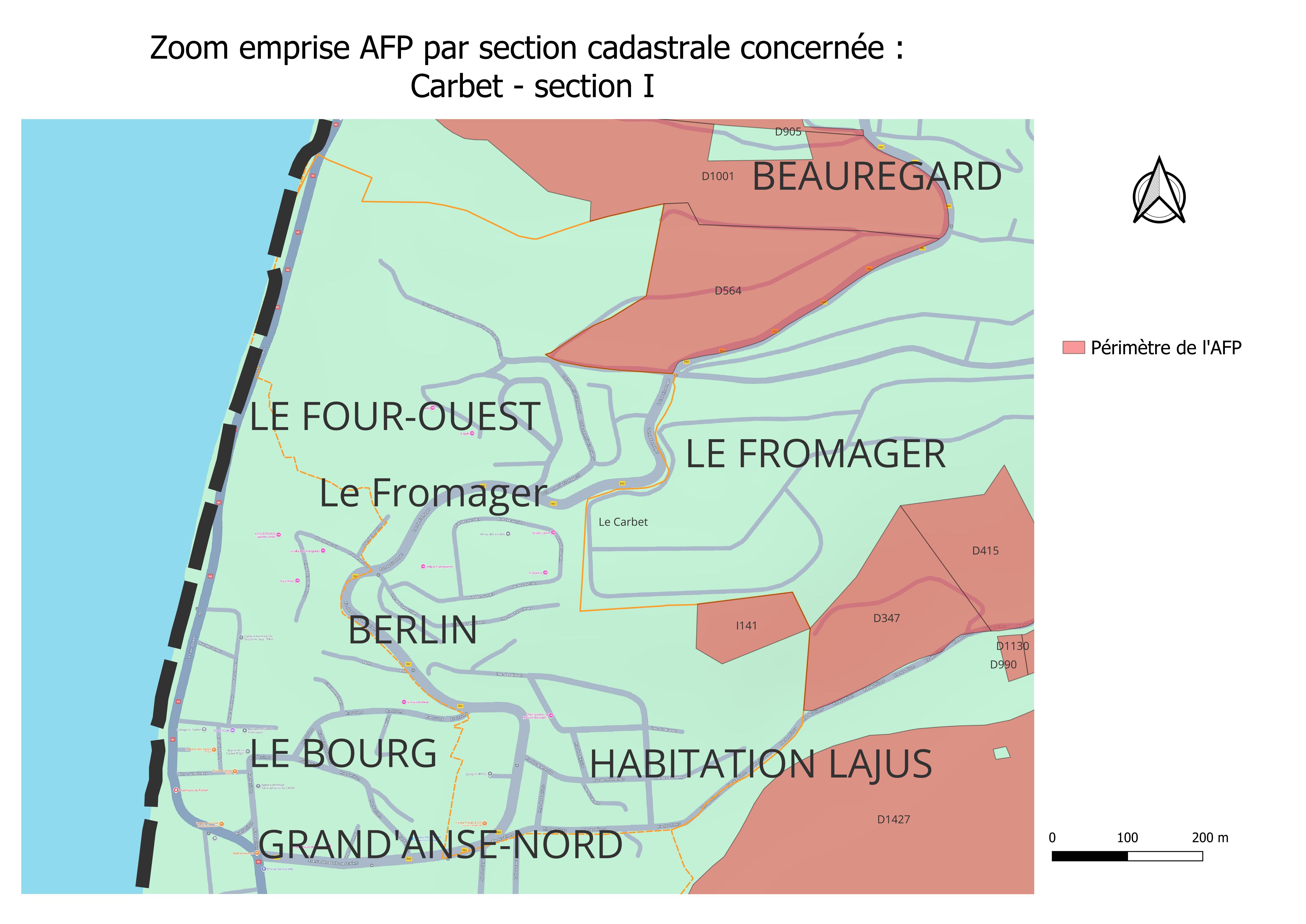 Zoom emprise AFP Carbet section I